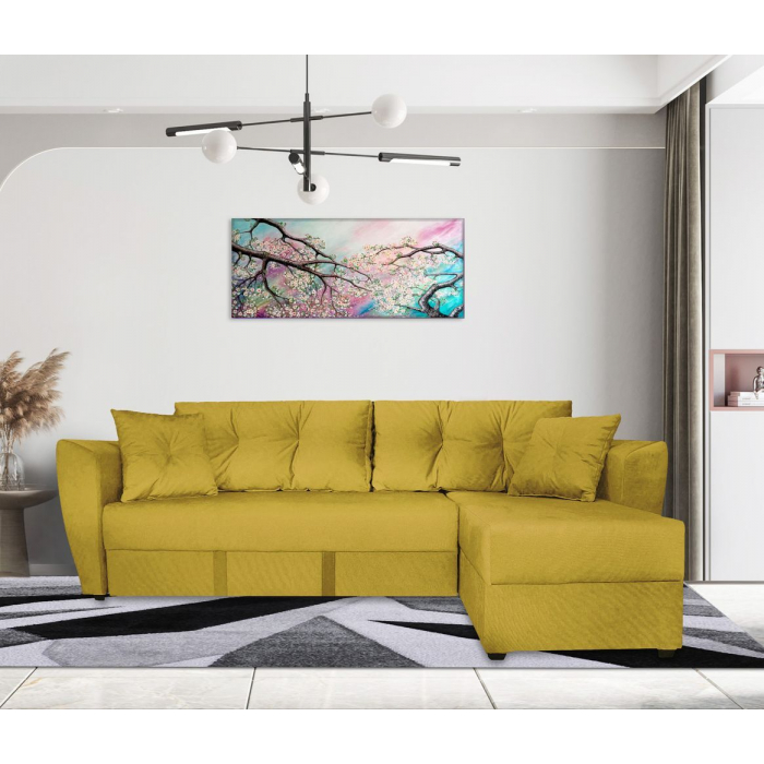 Угловой диван Новгород-74 желтый