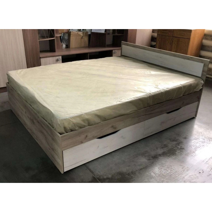 Кровать Гармония с ящиками 120х200 крафт и матрасом Life Style