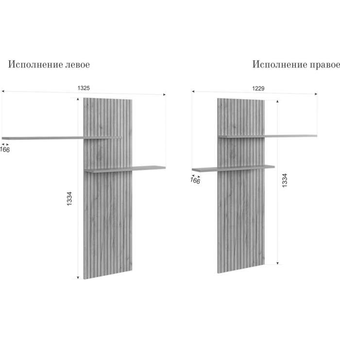 Моди Надстройка (Полка) дуб крафт золотой