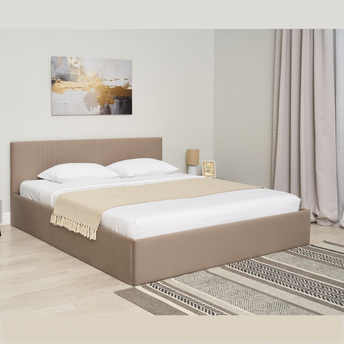 Кровать Амелия 140*200 Микровелюр Newtone Cacao