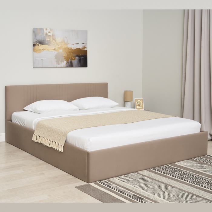 Кровать Амелия 180*200 Микровелюр Newtone Cacao