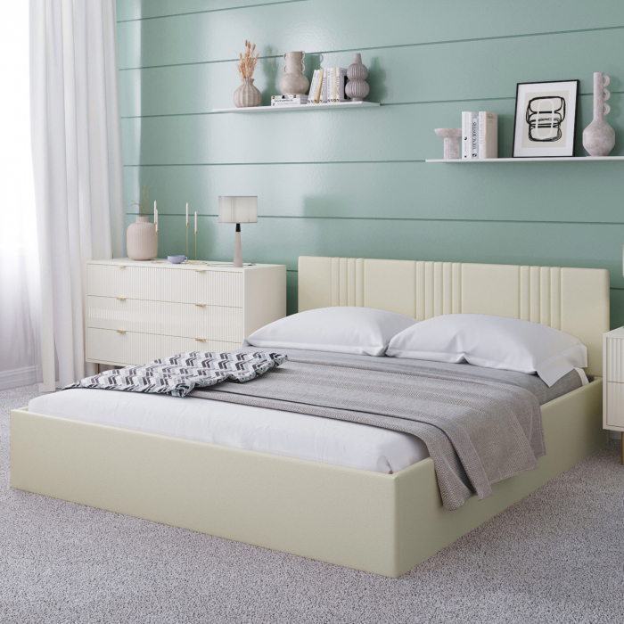 Кровать Амелия 180*200 Эко-кожа Nitro ivory