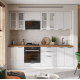 Кухонный напольный модуль, шкаф-пенал под духовку и микроволновку с ящиком на кухню 60см - Белый глянец