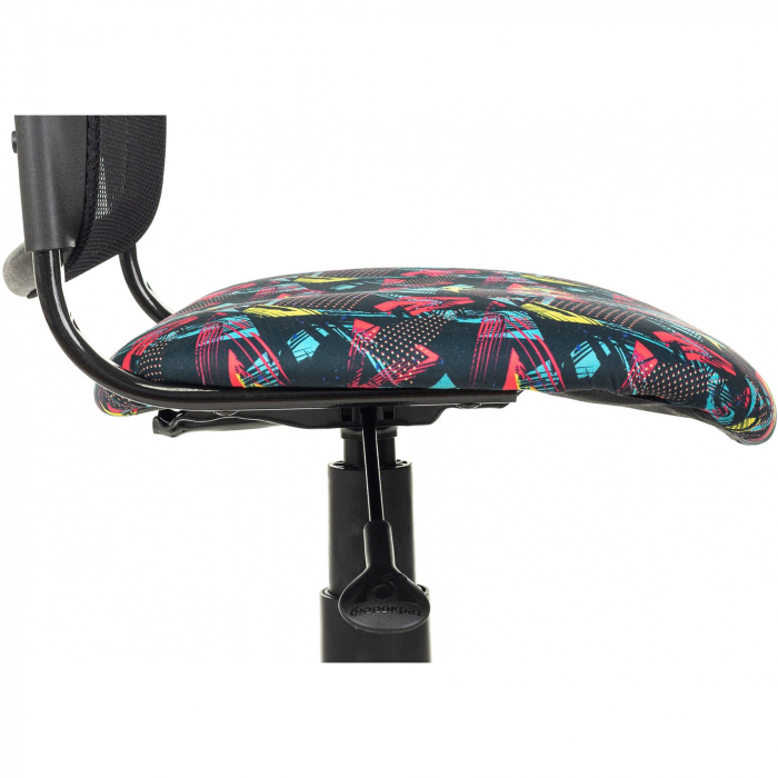 Кресло детское Бюрократ CH-296NX черное с принтом геометрия