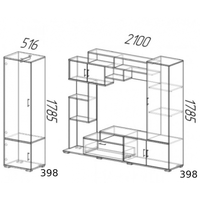 Гостиная ПЕКИН С ПЕНАЛОМ венге/лоредо